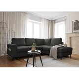 Miuform Temno siva raztegljiva kotna sedežna garnitura iz rebrastega žameta (desni kot) Lofty Lilly – | Shoptok.si