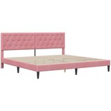  Okvir kreveta s madracem Ružičasta 200 x 200 cm Baršun | shoptok.hr