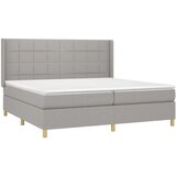  Box spring postelja z vzmetnico LED sv. siva 200x200 cm blago, (20761300) | Shoptok.si