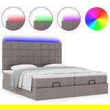 vidaXL Otomanski posteljni okvir z vzmetnicami taupe 200x200 cm blago | Shoptok.si