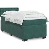 vidaXL Box spring postelja z vzmetnico temno zelena 90x200 cm žamet Cene