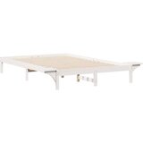 vidaXL Posteljni okvir s stranskimi omaricami Bela 140 x 220 cm | Shoptok.si