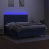  box spring s madracem LED plavi 160x200 cm od tkanine | shoptok.hr
