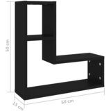  Zidne police 2 kom crne 50 x 15 x 50 cm konstruirano drvo | shoptok.hr