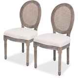 vidaXL Jedilni stoli 2 kosa krem blago | Shoptok.si