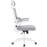 CARRYHOME pisarniški stol kovina, umetna masa, tekstil siva, bela | Shoptok.si