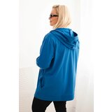 Kesi Women's Plus Size cotton hoodie with a large letter H cobalt blue | shoptok.hr