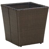  3-dijelni bistro set s jastucima smeđi od poliratana i stakla | shoptok.hr
