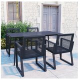  Vrtna garnitura - 5-dijelni vrtni blagovaonski set od PVC ratana crni - Dužina stola 150 cm 4 | shoptok.hr