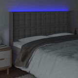  LED posteljno vzglavje sivo 163x16x118/128 cm umetno usnje, (20933581) | Shoptok.si