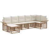  Zunanja garnitura za sedenje 7 pcs Naravna in krem bela, (5000271878) | Shoptok.si