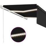 vidaXL Avtomatska tenda s senčilom LED + senzor 4,5x3 m antracitna | Shoptok.si