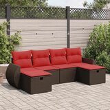  6-dijelni set vrtnih sofa od poliratana s jastucima smeđi | shoptok.hr