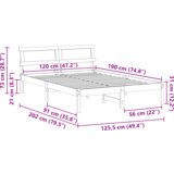  Krevetni okvir s naslonom &amp LED voštana smeđa 120x190 cm od punog drva bora | shoptok.hr