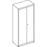 mauser Omara s krilnimi vrati, akustični učinek, VxŠxG 1956 x 800 x 432 mm, 4 police, čista bela / aluminijasto siva | Shoptok.si