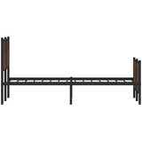 Metalni okvir kreveta bez madraca smeđa boja hrasta 150x200 cm | shoptok.hr