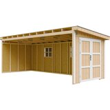 Timbela Vrtna hišica vrhunske kakovosti 14,3 m² - V231x248x648 cm - Brez tal in stranske stene - M941B-HARVEST HONEY, (5000117254) | Shoptok.si