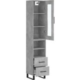  Visoka komoda siva betona 34 5x34x180 cm od konstruiranog drva | shoptok.hr