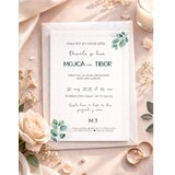  Elegantno perl poročno vabilo evkaliptus, 3D izbočen rob, 10x15 cm s perl kuverto ELEPK 04 | Shoptok.si