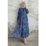 InStyle Lavi Tassel Detail Chiffon Dress - Blue cene