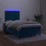 Krevet box spring s madracem LED tamnoplavi 120x200 cm baršun | shoptok.hr