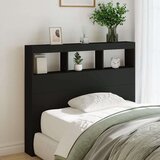 vidaXL Ormarić za uzglavlje s LED svjetlima crni 120 x 17 x 102 cm | shoptok.hr