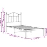 vidaXL Kovinski posteljni okvir z vzglavjem bel 80x200 cm | Shoptok.si