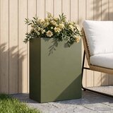  Vrtna saksija Maslinastozelena 40 x 20 x 50 cm Čelična vrata | shoptok.hr