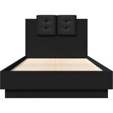  Okvir za krevet s uzglavljem i LED svjetlima crni 75x190 cm | Eponuda.ba