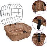  Prednja košara za bicikl s poklopcem 50x45x35 cm prirodna vrba | shoptok.hr