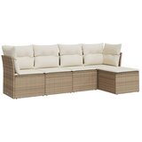  5-dijelni vrtni set sofa s jastucima bež od poliratana | shoptok.hr