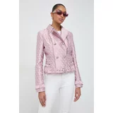 Guess Biker jakna ženska, roza barva