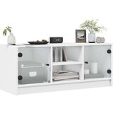 TV ormarić sa staklenim vratima bijeli 102x37x42 cm | shoptok.hr