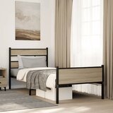 vidaXL Posteljni okvir brez vzmetnice hrast 90x190 cm inženirski les Cene