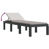 vidaXL Ležaljka za sunčanje s jastucima antracit PP | shoptok.hr
