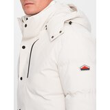 Ombre Men's winter jacket with detachable hood and cargo pockets - cream | Eponuda.ba