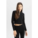 Defacto cool Fitted Modal Zippered Stand Collar Cardigan | ePonuda.com