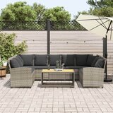  Vrtna sofa s jastucima svijetlo sivi poliratan | shoptok.hr
