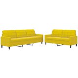 vidaXL 2-dijelni set sofa s jastucima žuti baršunasti | shoptok.hr