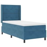 Box spring krevet s LED trakama Plava 80 x 200 cm Baršun - Tamno plava 80 x 200 cm Prošiveno gumbima | shoptok.hr