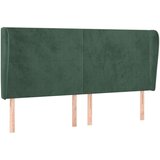  Uzglavlje s ušima tamnozeleno 163x23x118/128 cm baršunasti | shoptok.hr