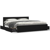 vidaXL Okvir kreveta s uzglavljem bez madraca crni 200x200 cm | shoptok.hr