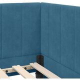  Kutni okvir kreveta s uzglavljem Plava 90 x 190 cm Baršun | shoptok.hr