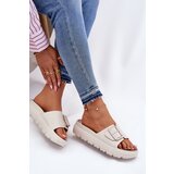 EVENTO Women's Foam Platform Sandals With Buckle Beige Viasara | Shoptok.si