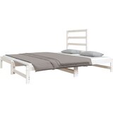  Izvlečna dnevna postelja bela 2x(90x190) cm trdna borovina, (20726126) | Shoptok.si