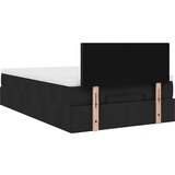 vidaXL Otomanska postelja z vzmetnico črn 120x190 cm blago | Shoptok.si