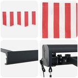 Nadstrešnica Crvena i bijela 400 × 300 cm Poliester i aluminij | shoptok.hr