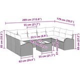  Set sofe s jastukom 10 pcs Smeđa Poli Ratan | shoptok.hr