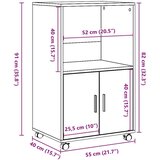vidaXL Omarica na kolesih črna 55x40x91 cm inženirski les | Shoptok.si