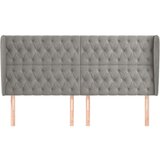  Uzglavlje s ušima svjetlosivo 203x23x118/128 cm baršunasto | shoptok.hr